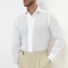 White basketweave shirt - Made in Italy