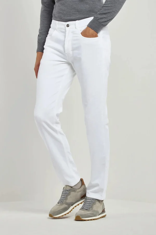White corduroy 5 Pocket - Made in Italy