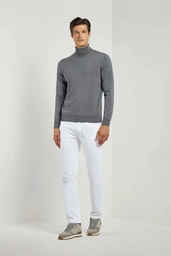 White corduroy 5 Pocket - Made in Italy