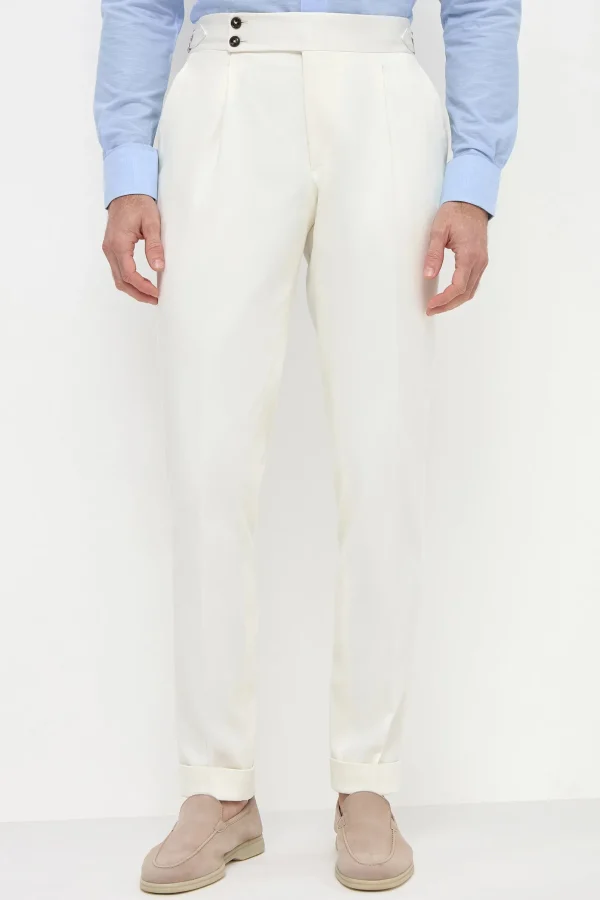 White cotton Soragna trousers - Made in Italy