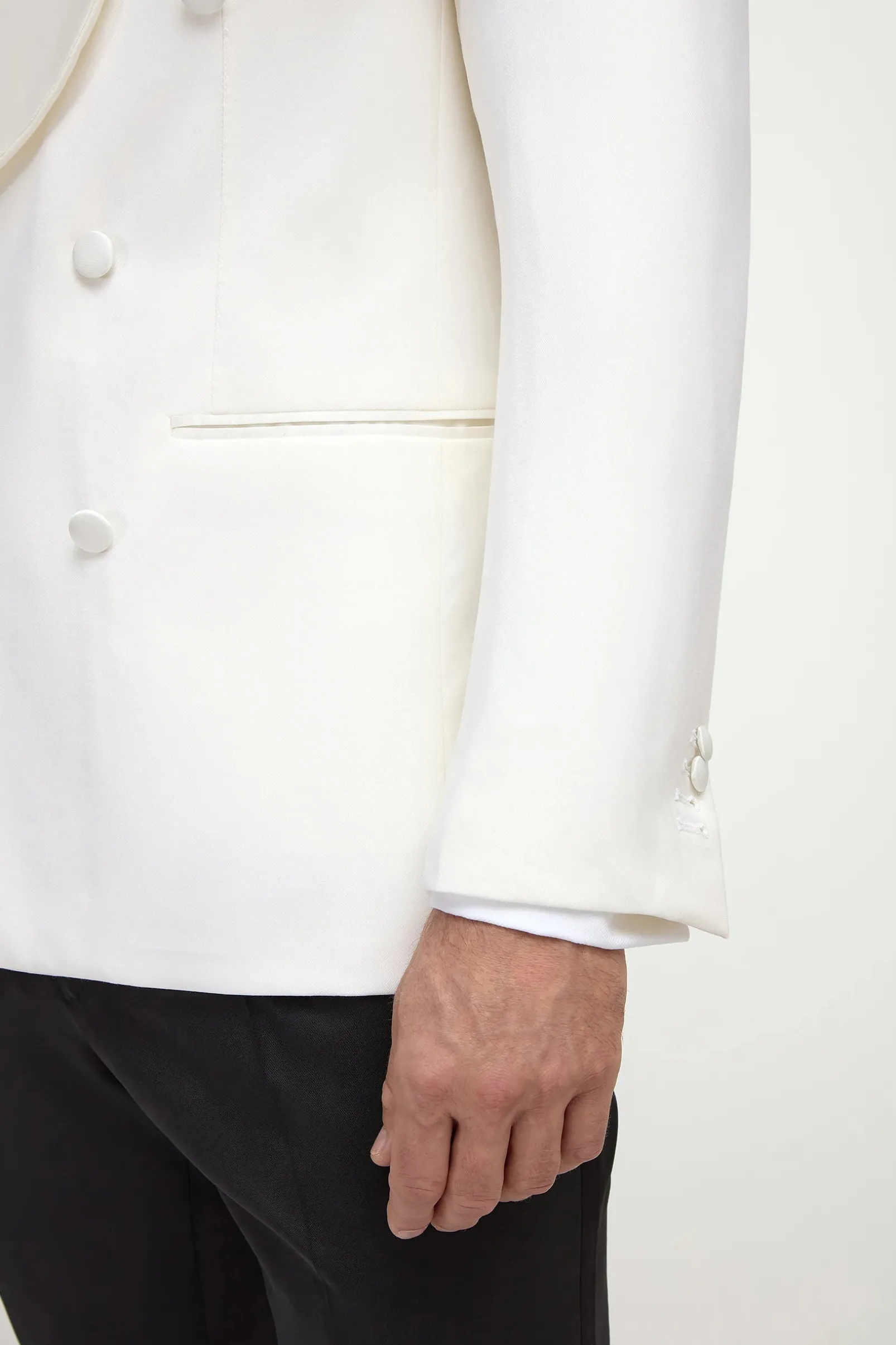 white_double_breasted_tux_2.webp White double breasted tuxedo jacket - Made in Italy