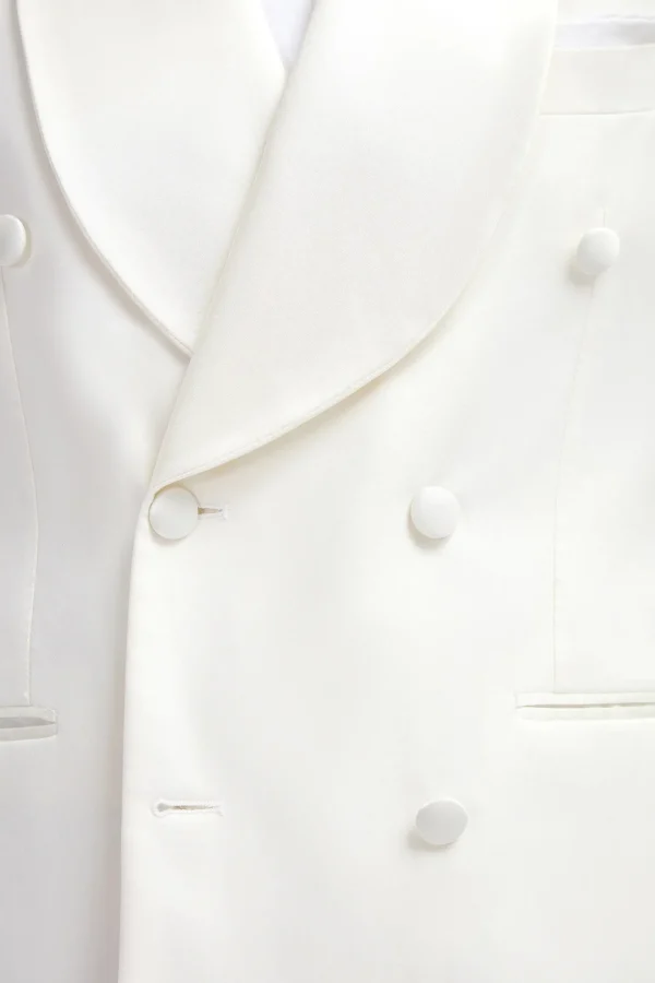 White double breasted tuxedo jacket - Made in Italy