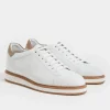 White grained sneakers - Made in Italy