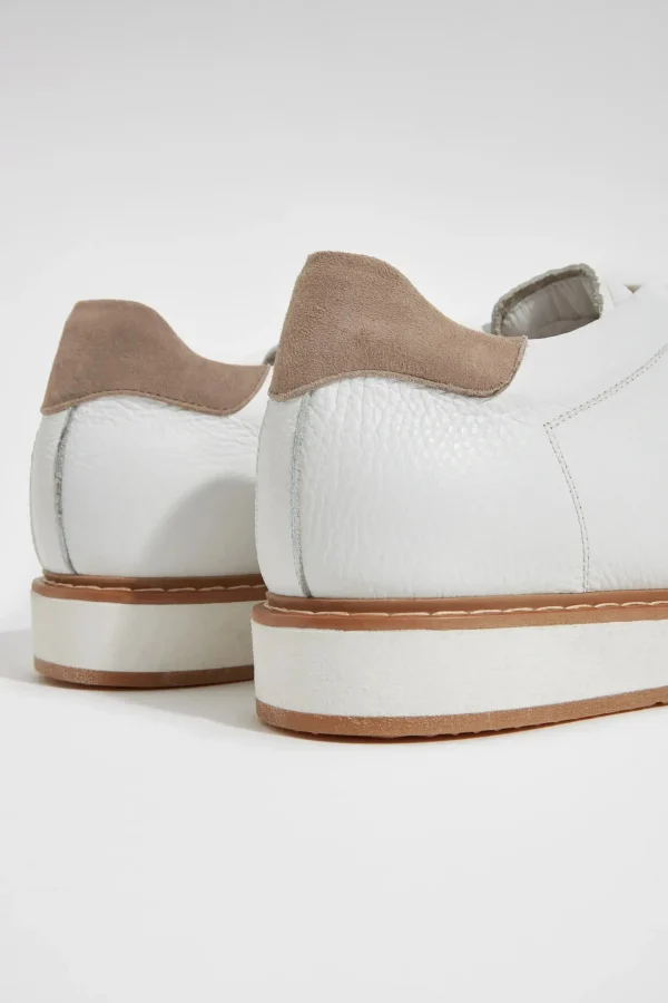 White grained sneakers - Made in Italy