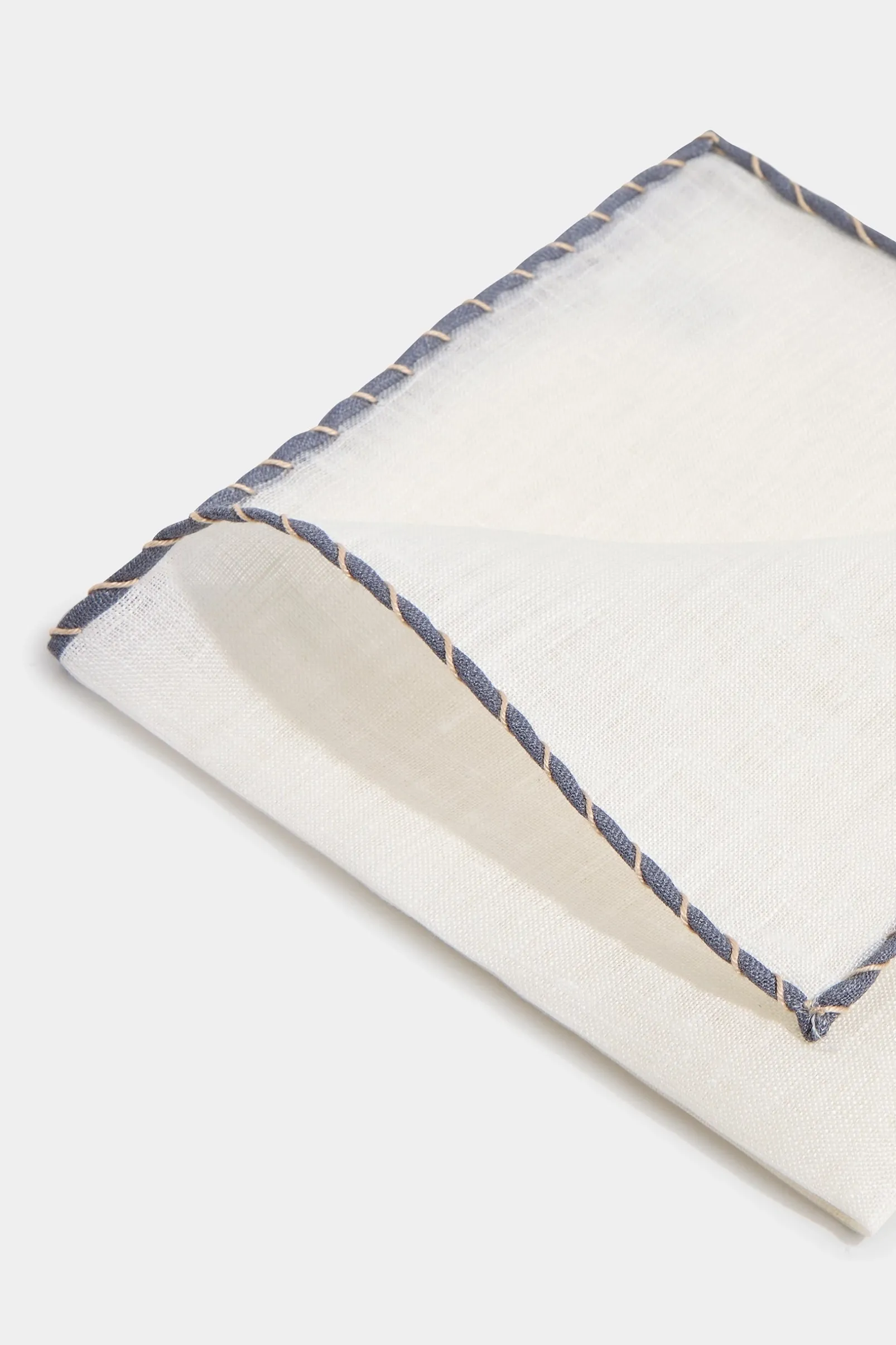 white_linen_pocket_square_1-1.webp White linen pocket square with grey and beige edges - Made in Italy