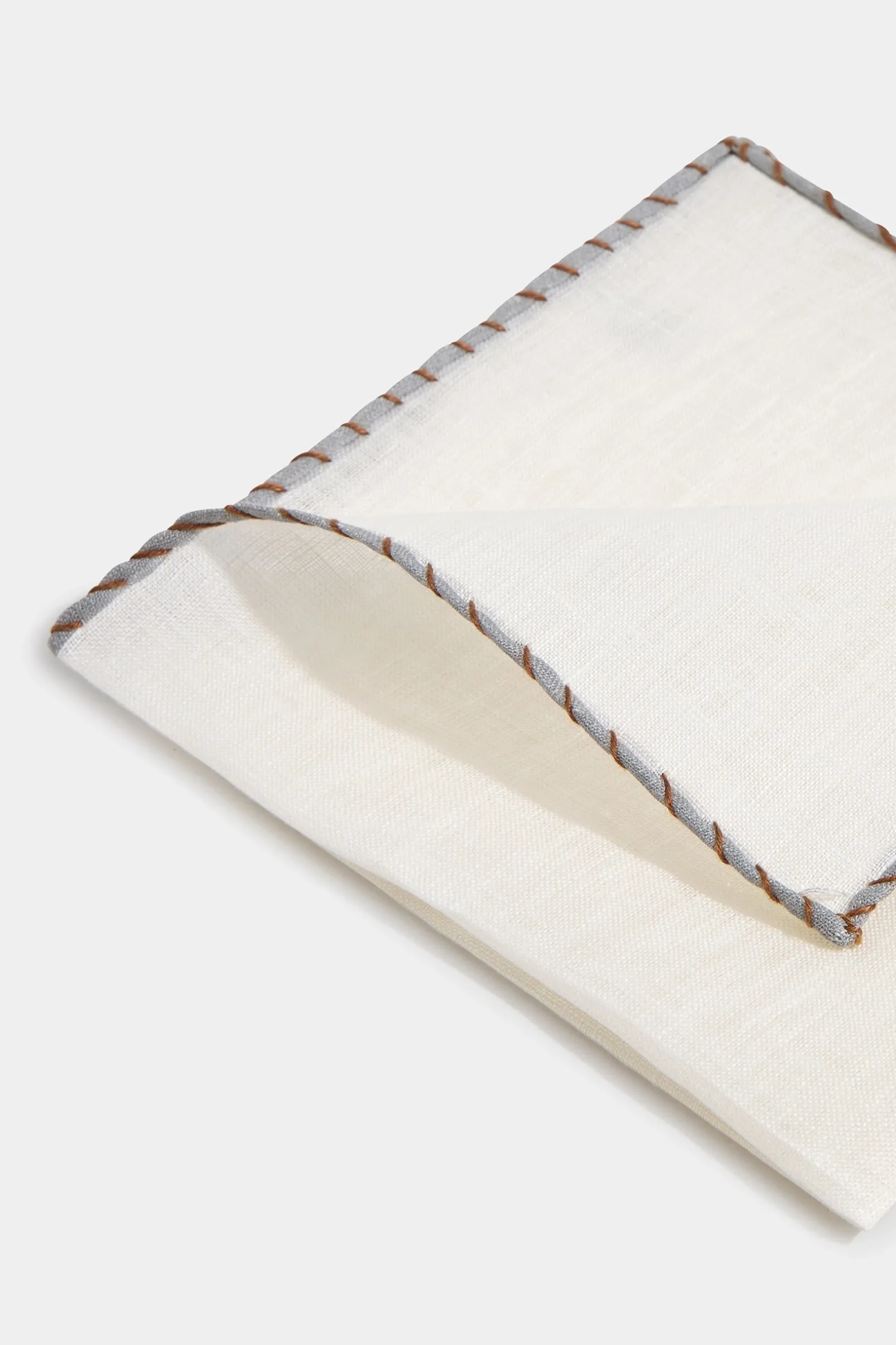 white_linen_pocket_square_2-4.webp White linen pocket square with grey and cognac edges - Made in Italy
