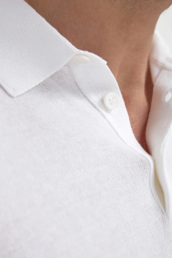 White long sleeve polo - Made in Italy