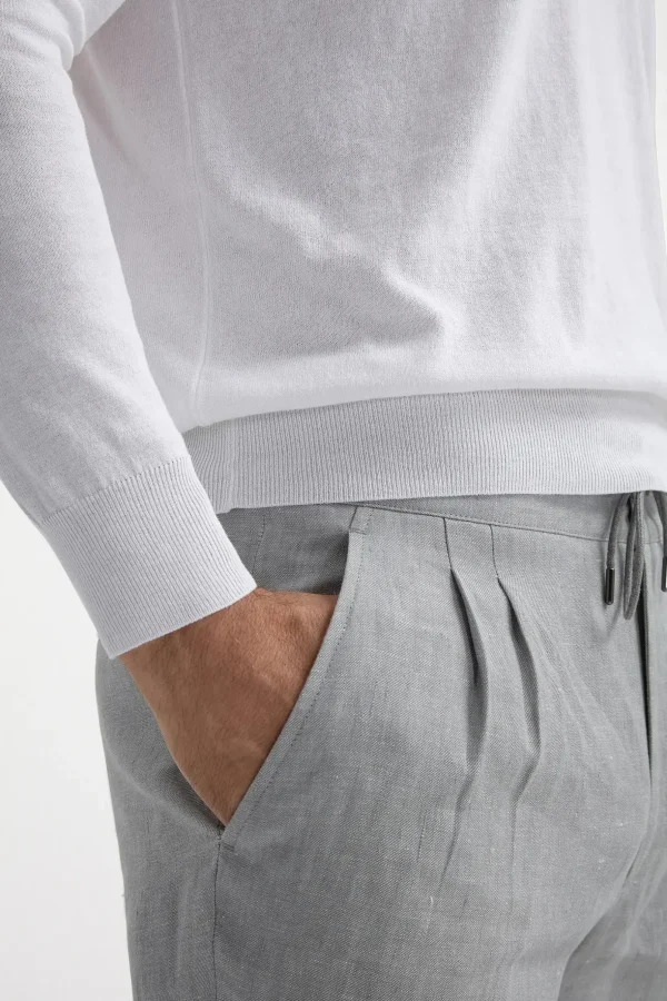 White long sleeve polo - Made in Italy