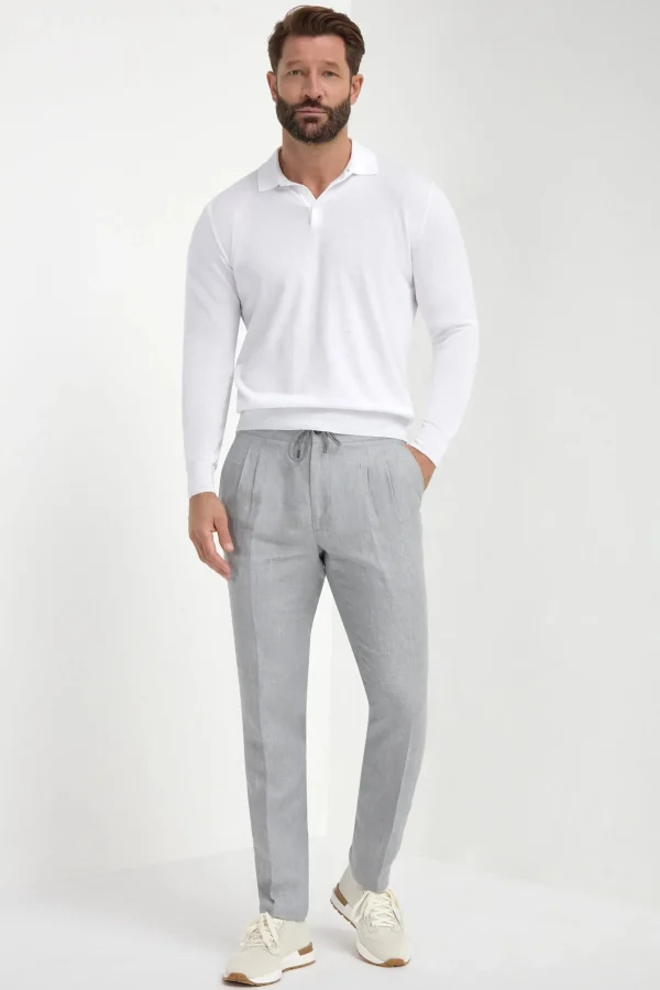 White long sleeve polo - Made in Italy