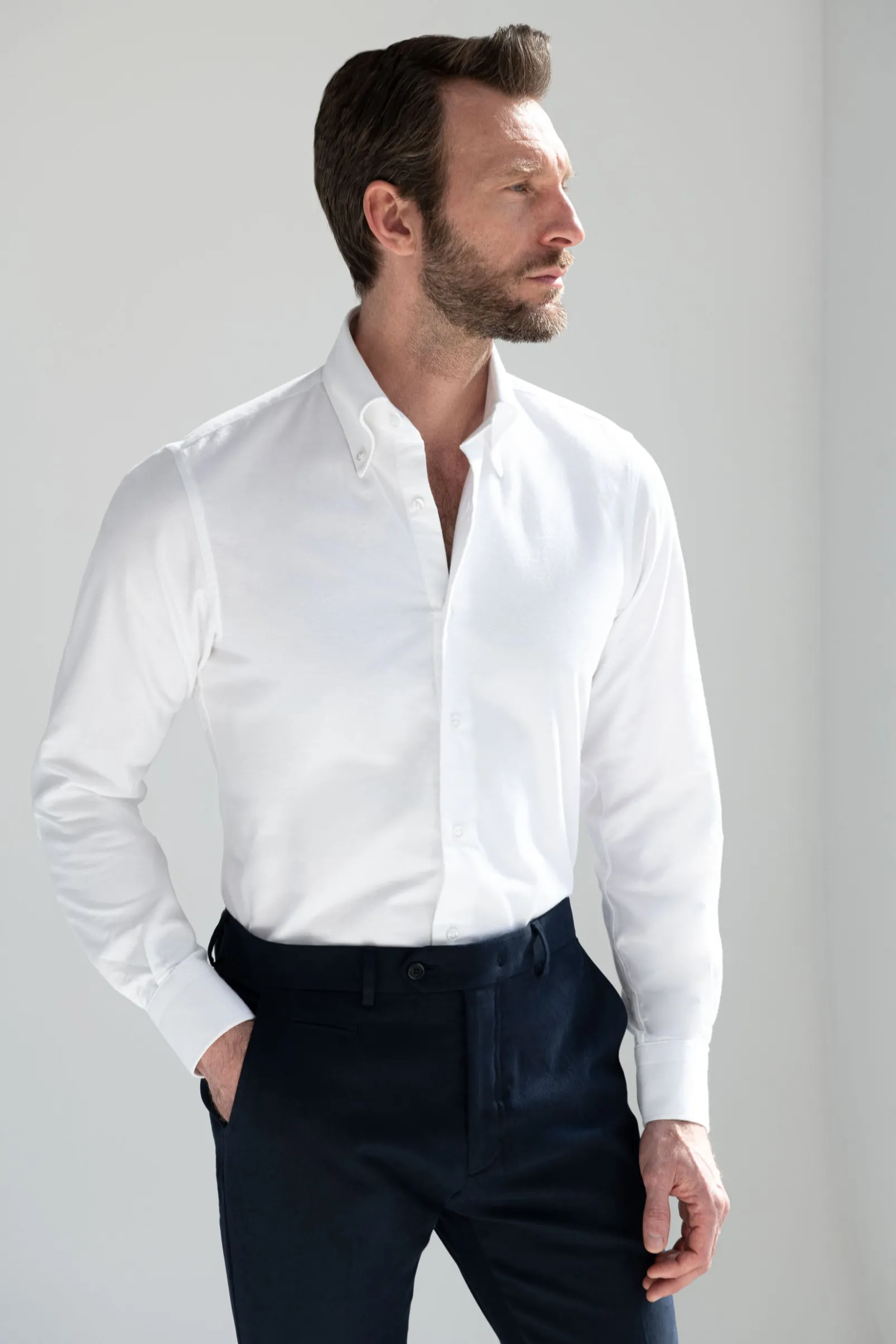 white_soft_oxford_button__0.webp White soft oxford button down shirt - Made In Italy
