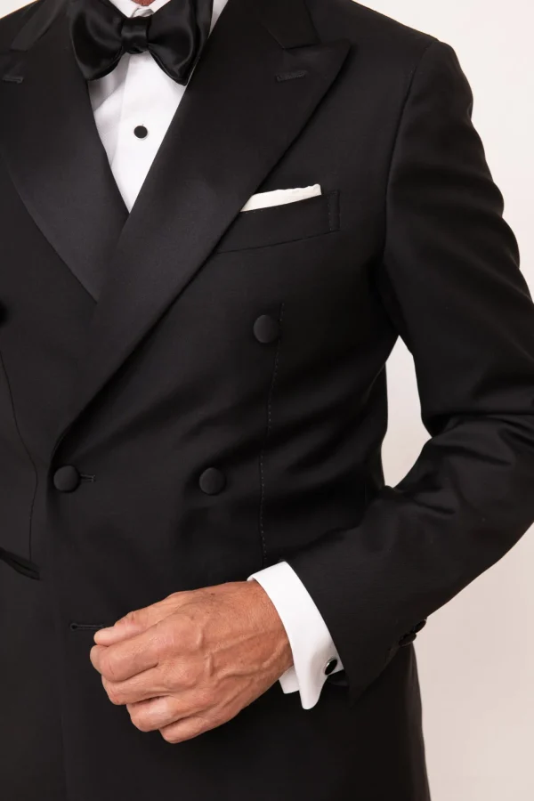 White tuxedo piqué BIB front Shirt - Made in Italy