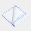 White/Light blue linen pocket square - Made in Italy