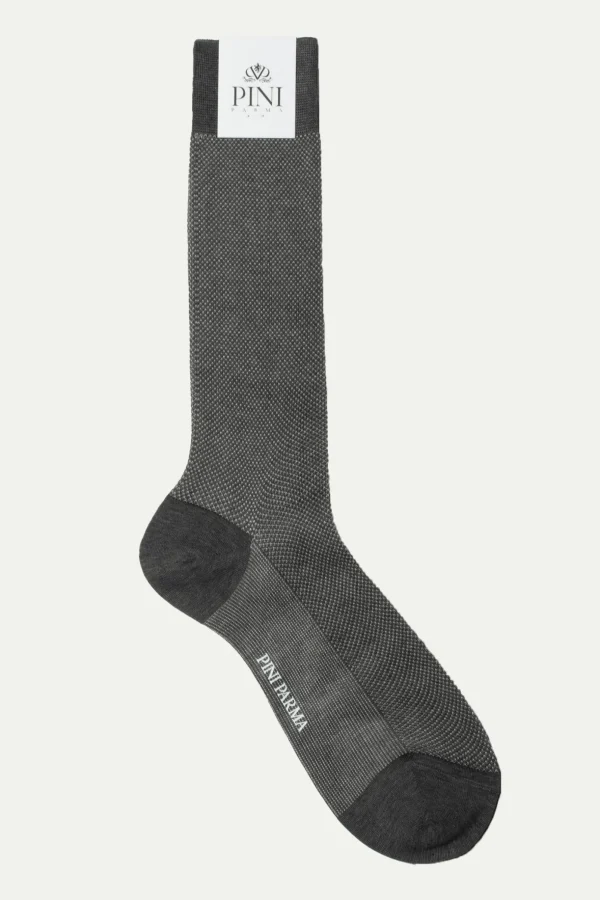 Grey patterned short socks - Made in Italy