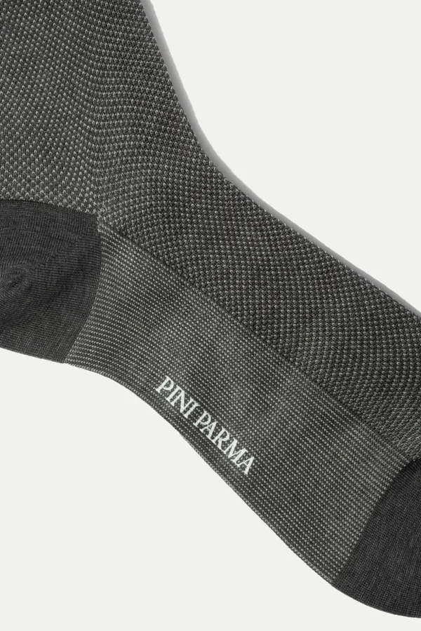 Grey patterned short socks - Made in Italy