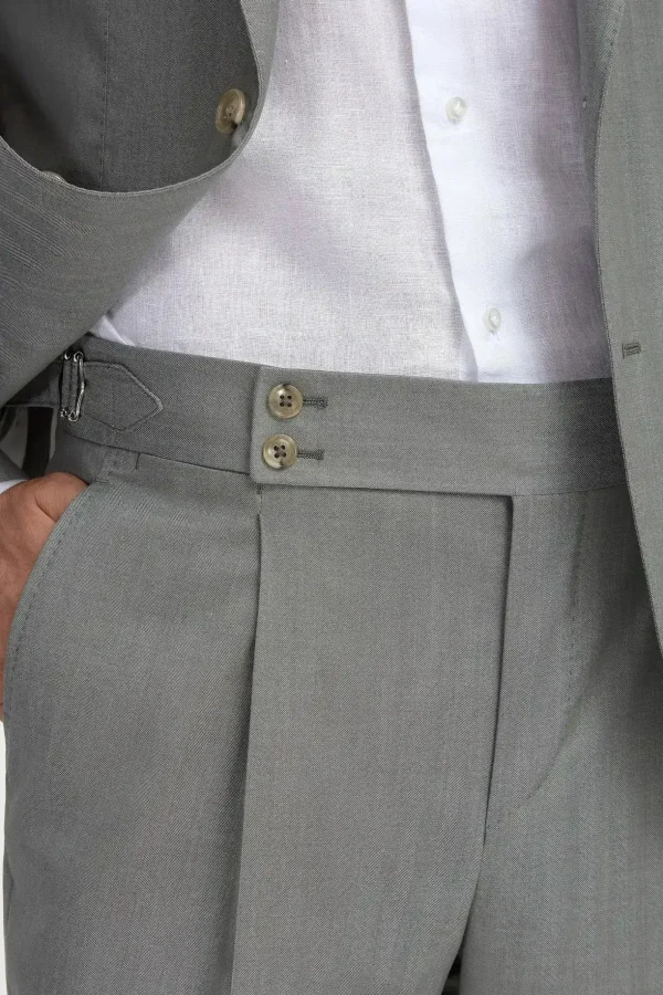 Sage solaro wool and silk suit - Made in Italy