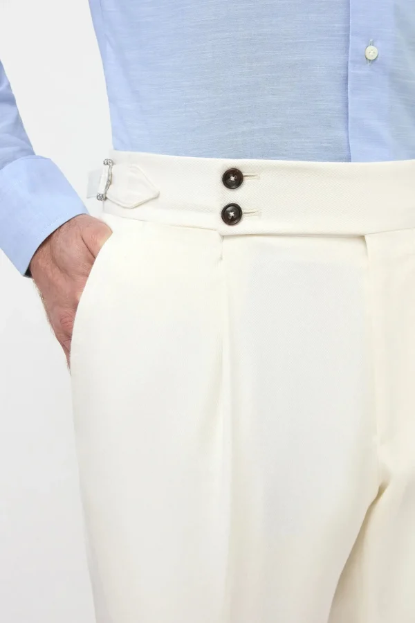 White cotton Soragna trousers - Made in Italy